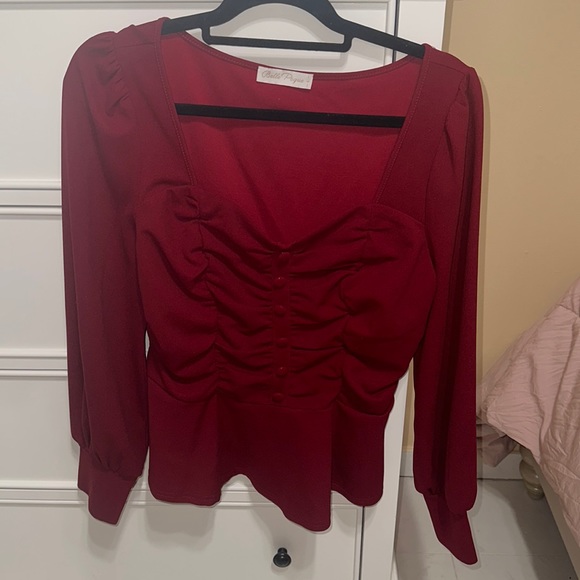 AMAZING CONDITION Red Blouse - Picture 6 of 6